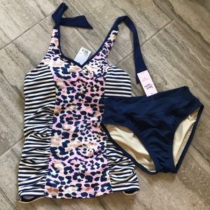 Leopard Halter & Classic Bottoms swimsuit